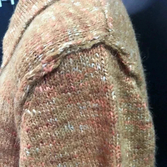 Universal Thread Knit button down,exposed seam,collar,cardigan/sweater,cinnamon - Picture 4 of 11